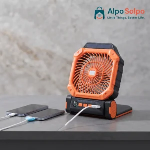 solar fan 24000mAh Portable Camping Fan with LED Light & Power Bank